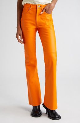 JW Anderson Leather Bootut Trousers in Orange