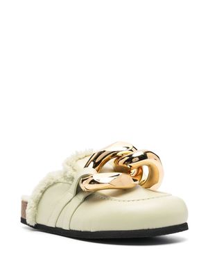 JW Anderson leather chain mules - Green