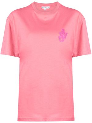 JW Anderson logo-appliqué cotton T-shirt - Pink