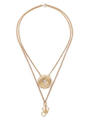 JW Anderson logo-detail layered necklace - Gold