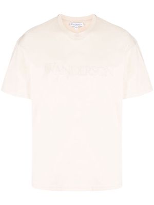 JW Anderson logo-embossed crew-neck T-shirt - Neutrals