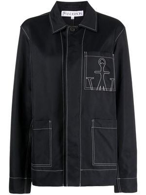 JW Anderson logo-embroidered chore jacket - Black