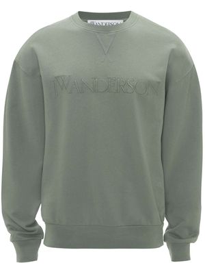 JW Anderson logo-embroidered cotton sweatshirt - Green