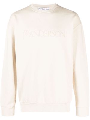 JW Anderson logo-embroidered cotton sweatshirt - Neutrals