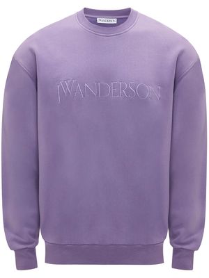 JW Anderson logo-embroidered cotton sweatshirt - Purple