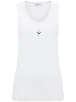 JW Anderson logo-embroidered cotton tank top - White