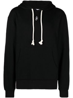 JW Anderson logo-embroidered drawstring hoodie - Black
