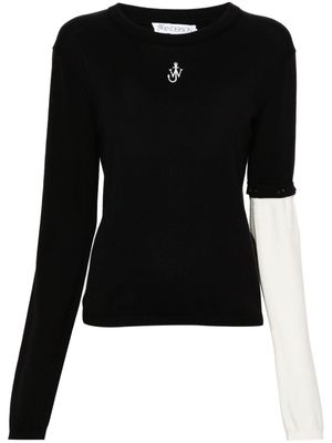JW Anderson logo-embroidered long-sleeve jumper - Black