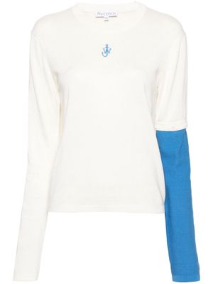 JW Anderson logo-embroidered long-sleeve jumper - White