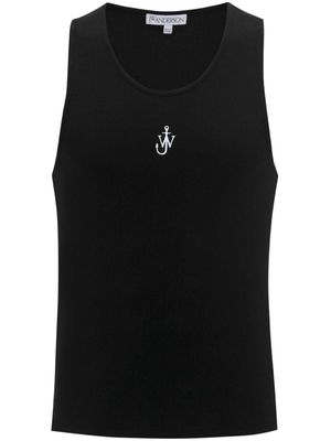 JW Anderson logo-embroidered ribbed-knit tank top - Black