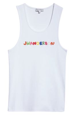 JW Anderson Logo Embroidered Tank in White