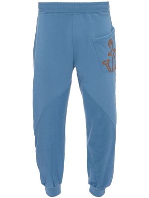 JW Anderson logo-embroidered tapered sweatpants - Blue