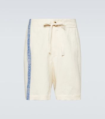JW Anderson Logo high-rise cotton and linen shorts