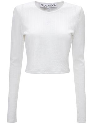 JW Anderson logo-jacquard cotton T-shirt - White