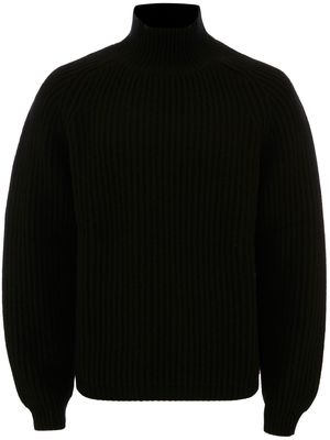 JW Anderson logo-patch chunky-knit jumper - Black