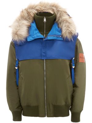 JW Anderson logo-patch hooded jacket - Green