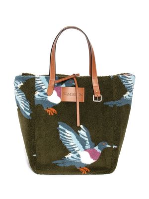 JW Anderson logo-patch tote bag - Green