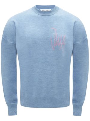 JW Anderson logo-print crew neck sweatshirt - Blue