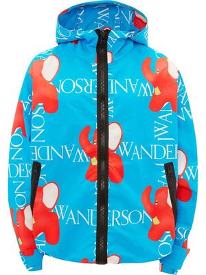 JW Anderson logo-print hooded jacket - Blue