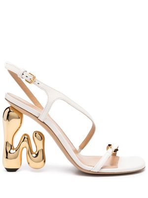JW Anderson logo sculpted-heel 110mm sandals - OFF WHITE