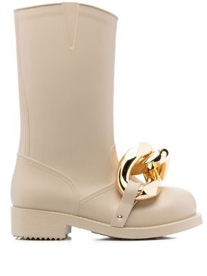 JW Anderson Maxi Chain low heel boots - Neutrals