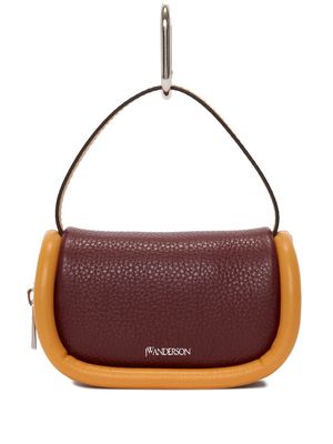 JW Anderson Micro Bumper-7 leather pouch - Brown