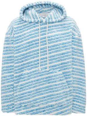 JW Anderson oversized striped fleece hoodie - Blue