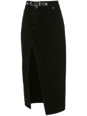 JW Anderson Padlock-detail cotton denim skirt - Black