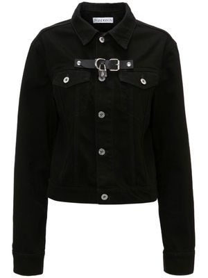 JW Anderson padlock-strap buttoned denim jacket - Black