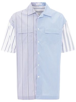 JW Anderson panelled stripe-print shirt - Blue
