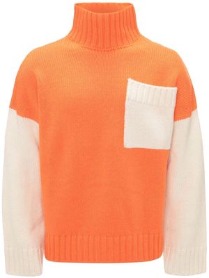 JW Anderson patch-pocket colour-block jumper - Orange