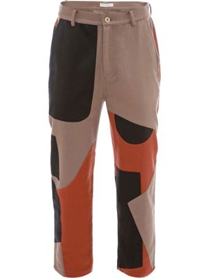 JW Anderson patchwork cotton trousers - Brown
