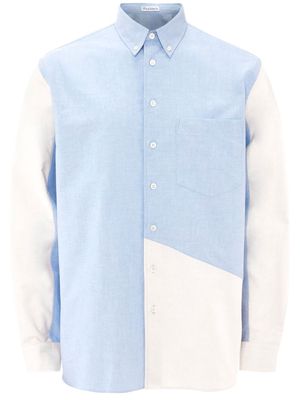 JW Anderson patchwork-design button-down shirt - Blue