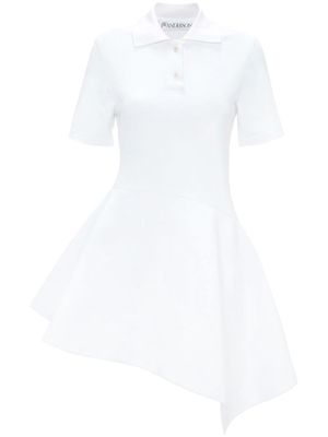 JW Anderson polo-collar cotton asymmetric dress - White