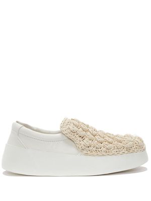 JW Anderson Popcorn leather loafers - White