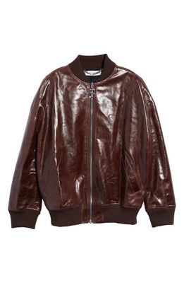 JW Anderson Puller Leather Bomber Jacket in Brown