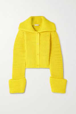 JW Anderson - Recycled Ribbed-knit Cardigan - Yellow