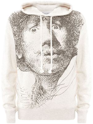 JW Anderson Rembrandt drawstring hoodie - Neutrals