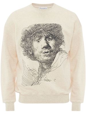 JW Anderson Rembrandt embroidered sweatshirt - Neutrals