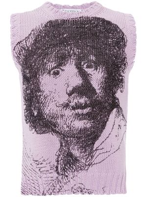 JW Anderson Rembrandt-print sleeveless jumper - Purple