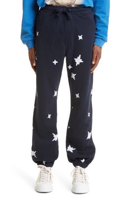JW Anderson Rembrandt Star Print Organic Cotton Joggers in 888 Navy