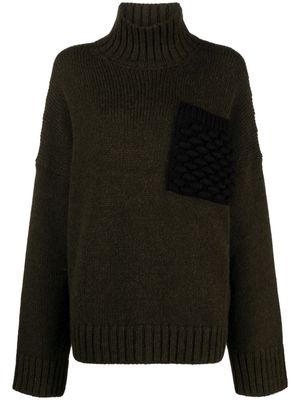 JW Anderson roll-neck ribbed jumper - FOREST GREEN