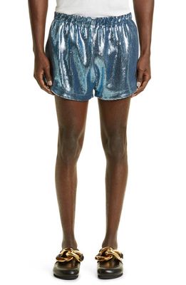 JW Anderson Sequin Running Shorts in 804 Light Blue