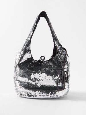 JW Anderson - Sequinned Mini Shoulder Bag - Womens - Silver