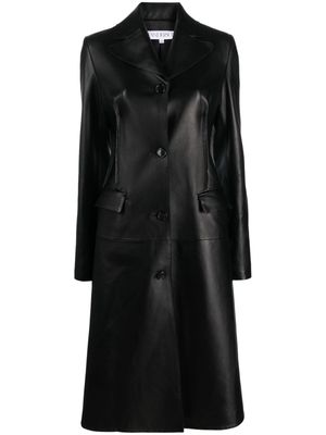JW Anderson single-breasted leather coat - Black