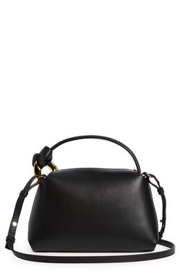JW Anderson Small Corner Leather Top Handle Bag in Black