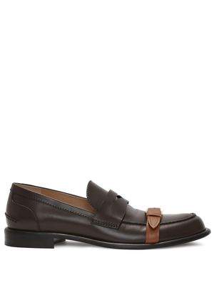 JW Anderson strap-detail leather loafers - Brown