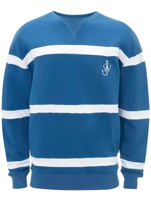 JW Anderson stripe-print cotton sweatshirt - Blue