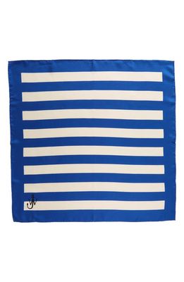 JW Anderson Stripe Silk Scarf in Blue/White