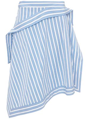 JW Anderson striped asymmetric midi skirt - Blue
